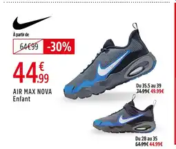 Intersport Nike air max nova enfant offre