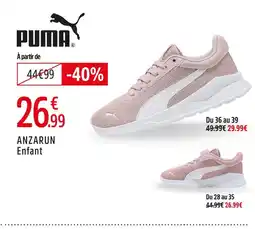 Intersport Puma anzarun enfant offre
