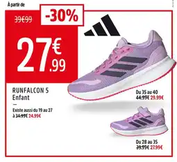 Intersport Adidas runfalcon 5 enfant offre