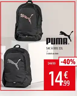 Intersport Puma sac à dos 22l offre