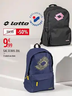 Intersport Lotto sac à dos 20l offre