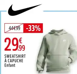 Intersport Nike sweatshirt à capuche enfant offre