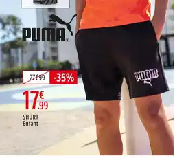 Intersport Puma short enfant offre