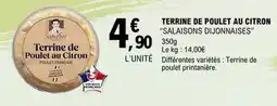 E.Leclerc Sabatier - terrine de poulet au citron scalaisons dijonnaises offre