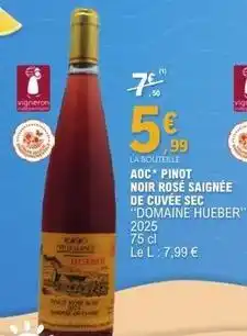 E.Leclerc Aoc - aoc pinot noir rosé saighnée de cuvée sec offre