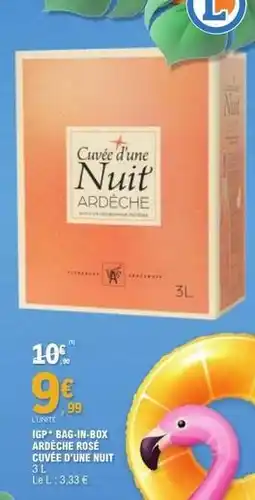E.Leclerc Igp bac-in-box arbeche rosé cuvée dune nuit offre