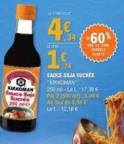 E.Leclerc Kikkoman - sauce soja sucrée offre