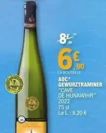 E.Leclerc Aoc - gewurztraminer cave de hunawihr offre