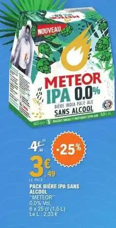 E.Leclerc Meteor - pack bière ipa sans alcooli offre