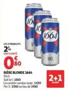 Auchan Supermarché Kronenbourg - bière blonde 1664 offre