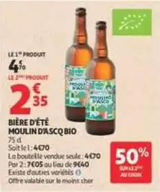 Auchan Supermarché Bière d'été moulin d'ascq bio offre