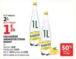 Auchan Supermarché Badoit - eau gazéifié aromatisée citron offre