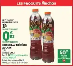 Auchan Supermarché Auchan - boisson au thé pêche offre