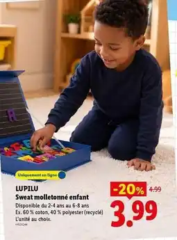 Lidl Lupilu - sweat molletonné enfant offre