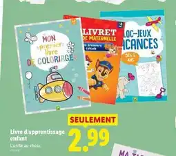 Lidl Mon - livre d'apprentissage enfant offre