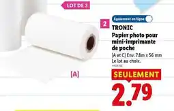 Lidl Tronic - papier photo pour mini-imprimante de poche offre