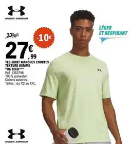 E.Leclerc Sport Xs - tee-shirt manches courtes texture homme ua tech offre