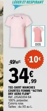E.Leclerc Sport Xs - tee-shirt manches courtes femme active dry aero flow offre