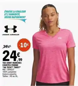 E.Leclerc Sport Xs - tee-shirt manches courtes femme ua tech offre