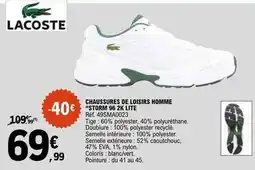 E.Leclerc Sport Lacoste - chaussures de loisirs homme offre