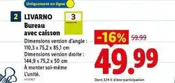 Lidl Livarno - bureau avec caisson offre