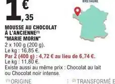 E.Leclerc Marie - mousse au chocolat à l'ancienne offre