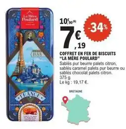 E.Leclerc La mère poulard - coffret en fer de biscuits offre