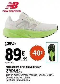 E.Leclerc Sport New balance - chaussures de running femme offre