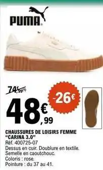 E.Leclerc Sport Puma - chaussures de loisirs femme offre