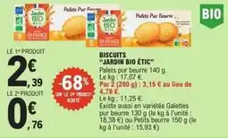 E.Leclerc Jardin bio etic - biscuits offre