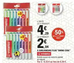 E.Leclerc Stabilo - 8 surligneurs fluo swing cool offre