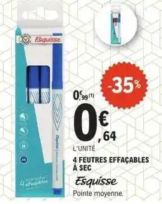 E.Leclerc Esquisse - 4 feutres effaçables à sec offre