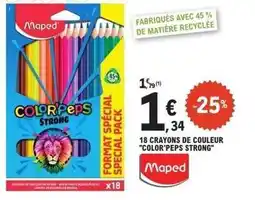 E.Leclerc Maped - 18 crayons de couleur color peps strong offre
