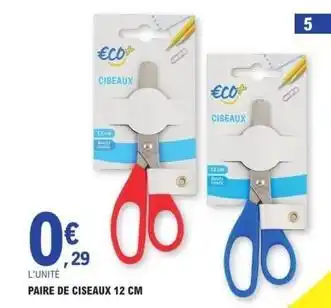 E.Leclerc Paire de ciseaux 12 cm offre