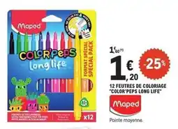 E.Leclerc Maped - 12 feutres de coloriage color peps long life offre