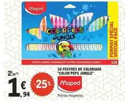 E.Leclerc Maped - 24 feutres de coloriage color' peps jungle offre