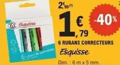 E.Leclerc Esquisse - 6 rubans correcteurs offre