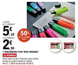 E.Leclerc Stabilo - 7 surligneurs fluo boss original offre