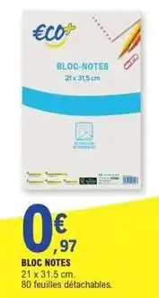 E.Leclerc Bloc notes offre