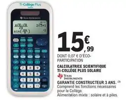 E.Leclerc Texas instruments - calculatrice scientifique ti-college plus solaire offre