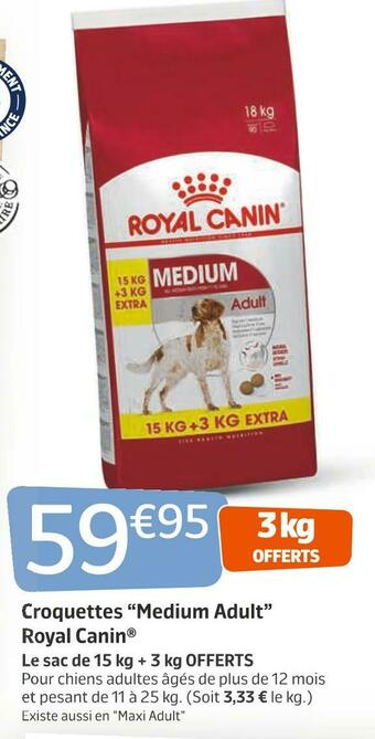 Jardiland Royal canin croquettes “medium adult” offre