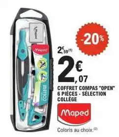 E.Leclerc Maped - coffret compas open 6 pieces-election collége offre