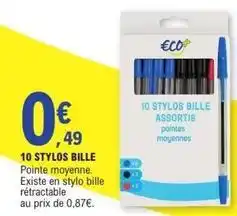 E.Leclerc 10 stylos bille offre