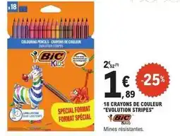 E.Leclerc Bic - 18 crayons de couleur evolution stripes offre