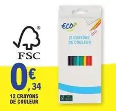E.Leclerc 12 crayons de couleur offre