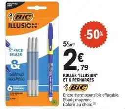 E.Leclerc Bic - roller illusion et 6 recharges offre