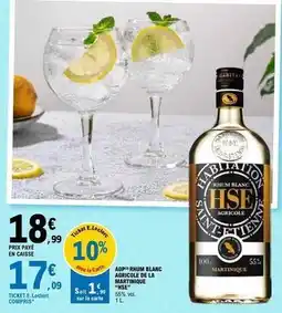 E.Leclerc Hse - aop rhum blanc agricole de la nature offre
