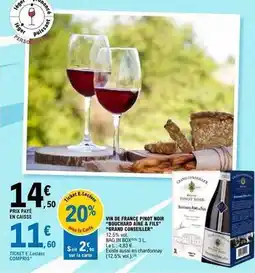 E.Leclerc Vin de france pinot noir douchar aine & els sordon côeillet offre