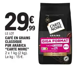 E.Leclerc Carte noire - cafe en grains classique pur arabica offre