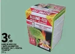 E.Leclerc Laine de bois x24 + boite allumettes interee 100% vegetal offre